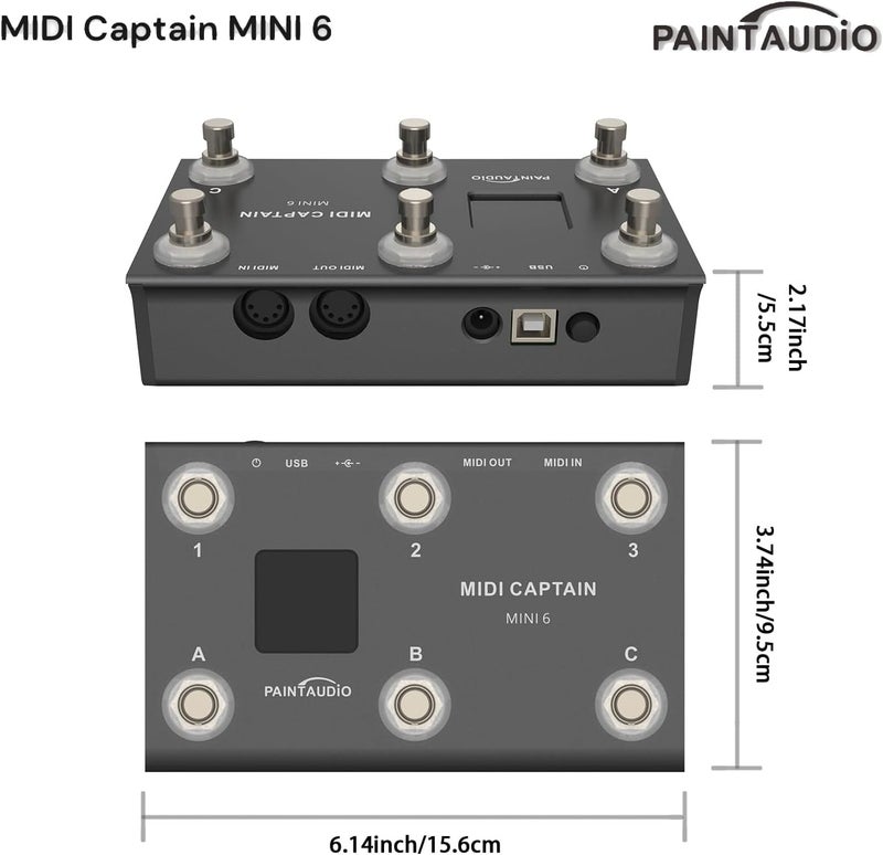 PAINTAUDIO Paint Audio MIDI Captain MINI 6 Foot Controller Multi-Effects Keyboards Synthesizer USB-MIDI DAW DSP Software USB-HID Support Multi-state Switch Cycling(MIDI Captain MINI 6) - Image 5